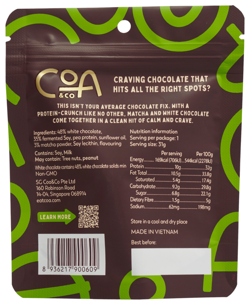 1Matcha White Chocolate Clusters 31gm