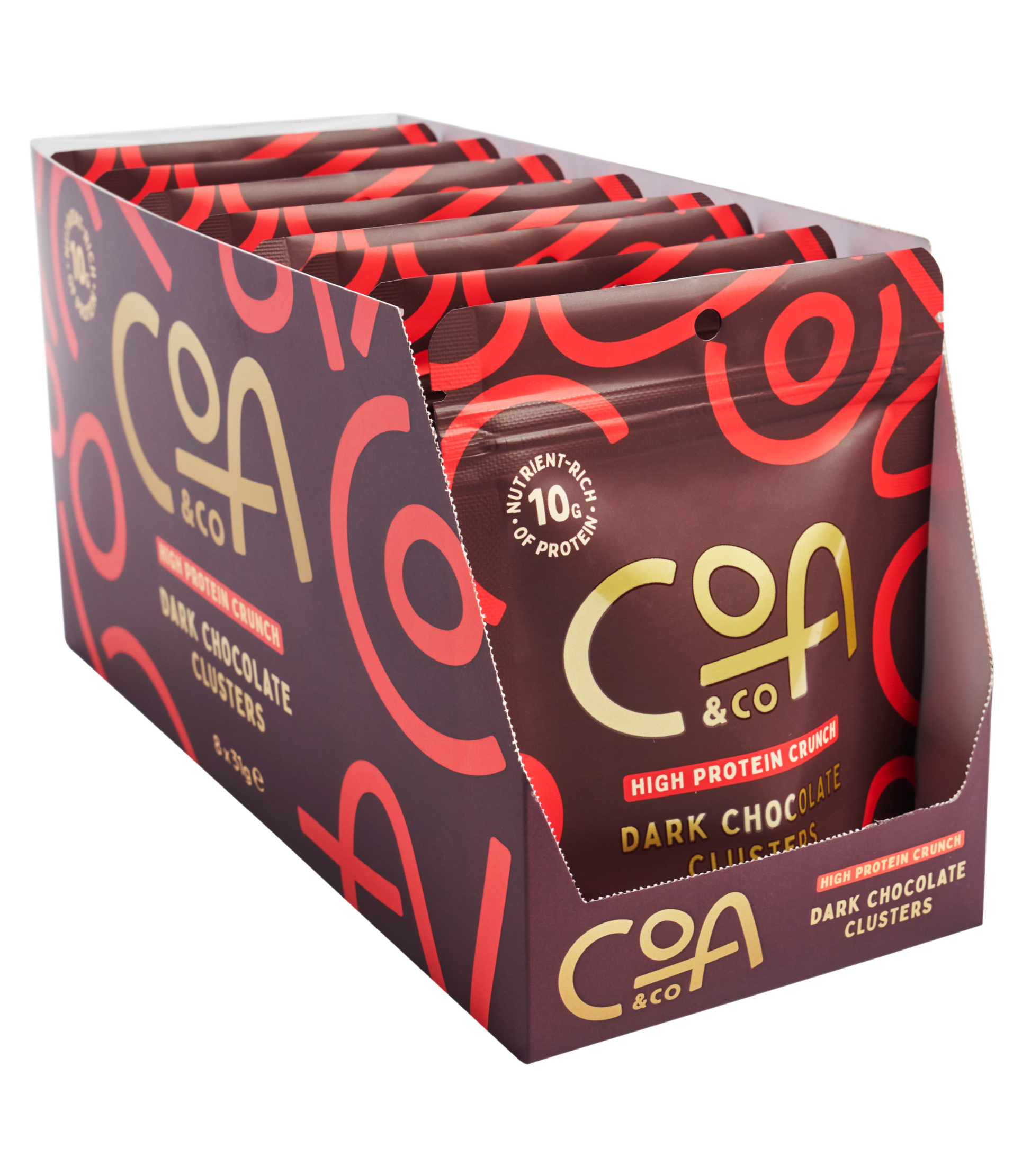 COA & Co — Dark Chocolate Protein Clusters (10-Pack Box)