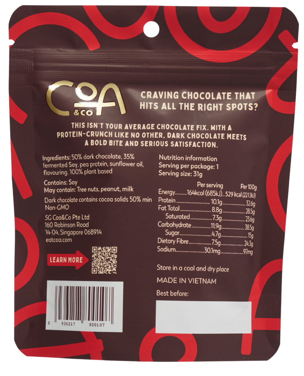 High Protein Dark Chocolate clusters,31 gm