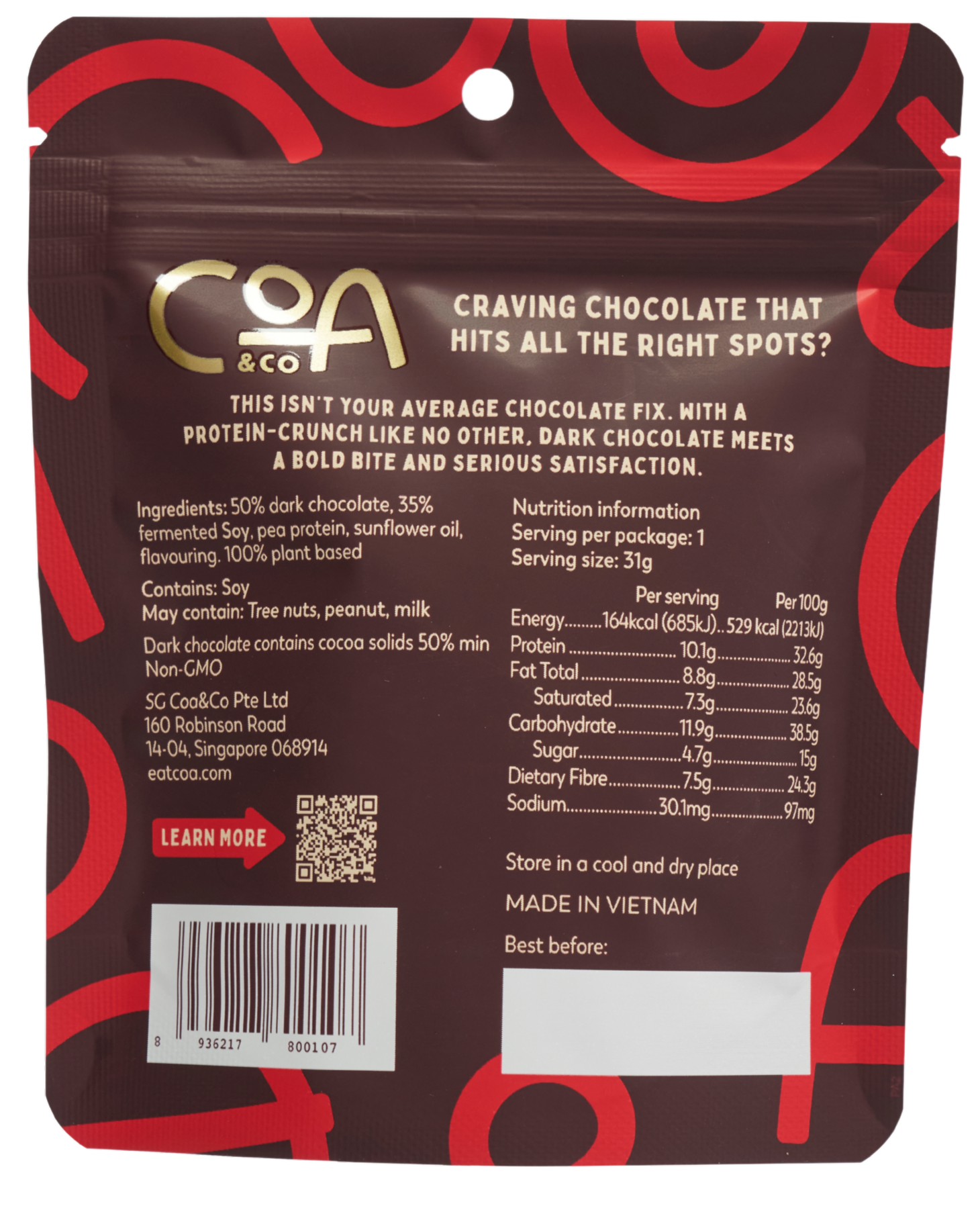 High Protein Dark Chocolate clusters,31 gm